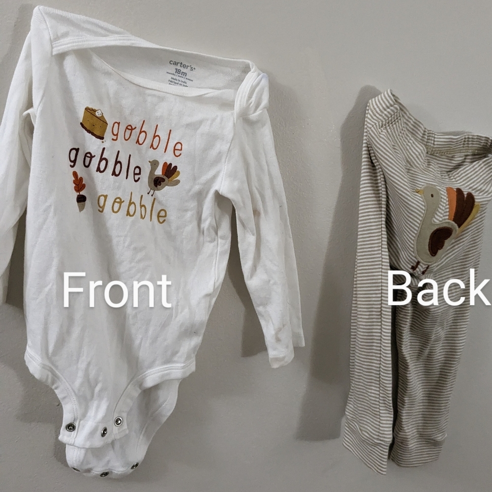 Carter's 18 month thanksgiving onesie and pants set